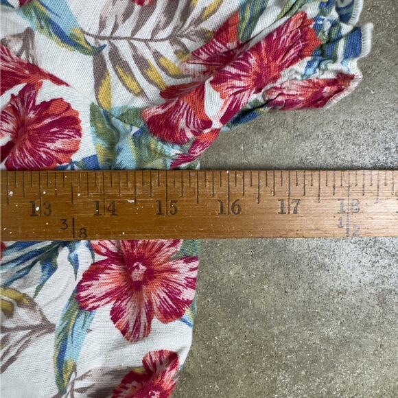 American Eagle Off Shoulder Floral Crop Top XS Peasant Cottagecore Summer Boho - Picture 5 of 6